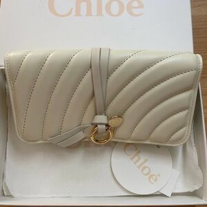 Chloe Ivory Quilted Leather Clutch